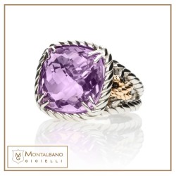 Anello Nodi intreccio pietra quadrata